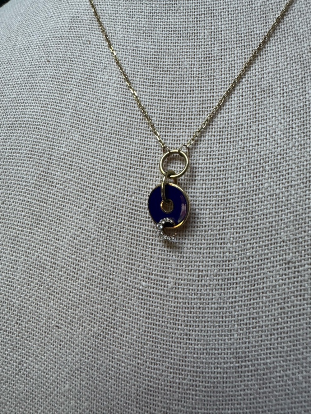 Foundrae Blue Crescent - Karma Disc Necklace - Picture 10 of 13
